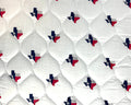 Soft cotton dog bed by fmsdogbeds in Texas-themed design, providing cozy comfort for small to medium dogs.