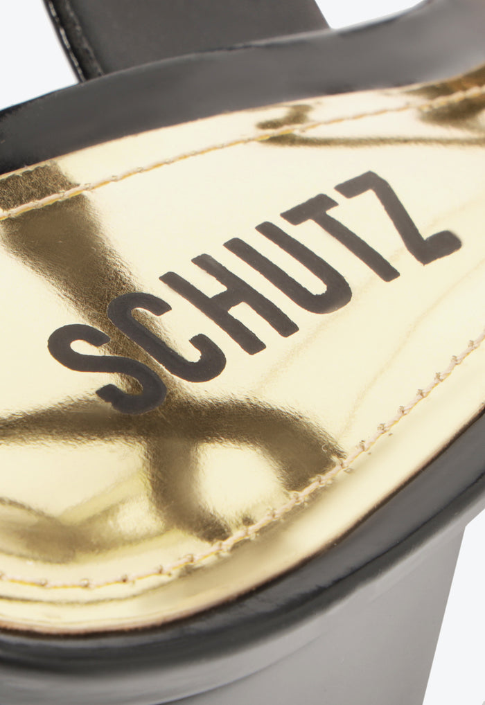 Stephanie Block Patent Sandal - Schutz Shoes