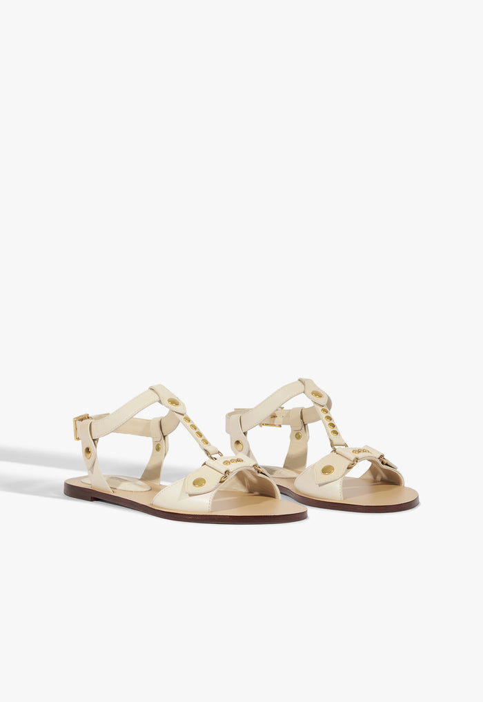 Stevie White Leather Flat Sandal - Schutz Shoes