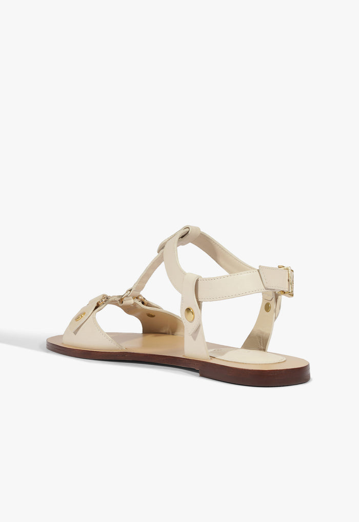 Stevie White Leather Flat Sandal - Schutz Shoes