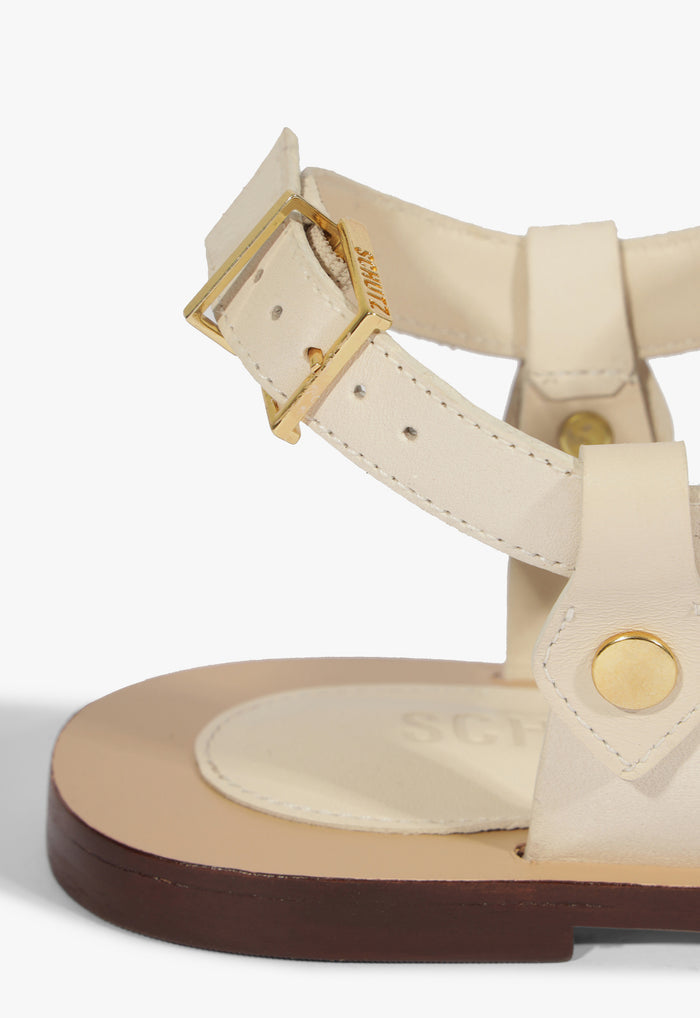 Stevie White Leather Flat Sandal - Schutz Shoes