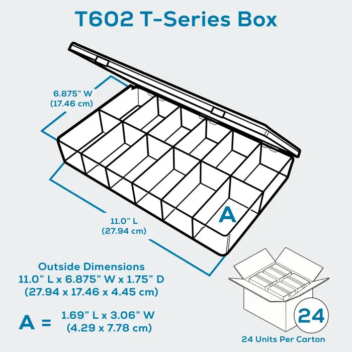 T-Series 6708TE (T602) Translucent 12 Compartment Box