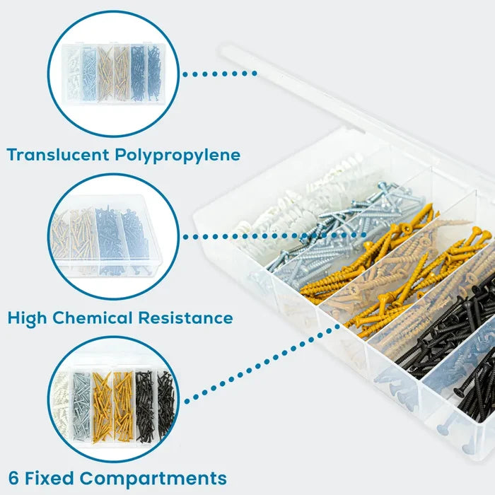 T-Series 6710TE (T606) Translucent 6 Compartment Box