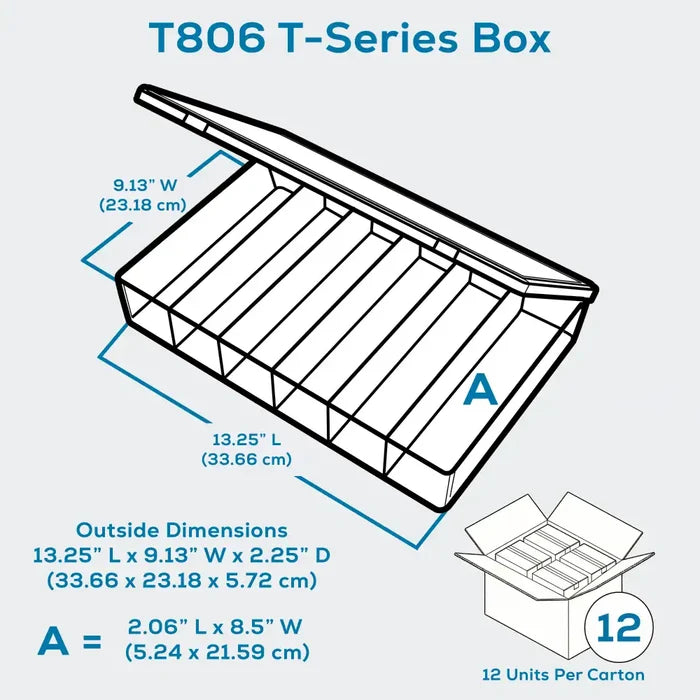 T-Series 6718TE (T806) Translucent 6 Compartment Box