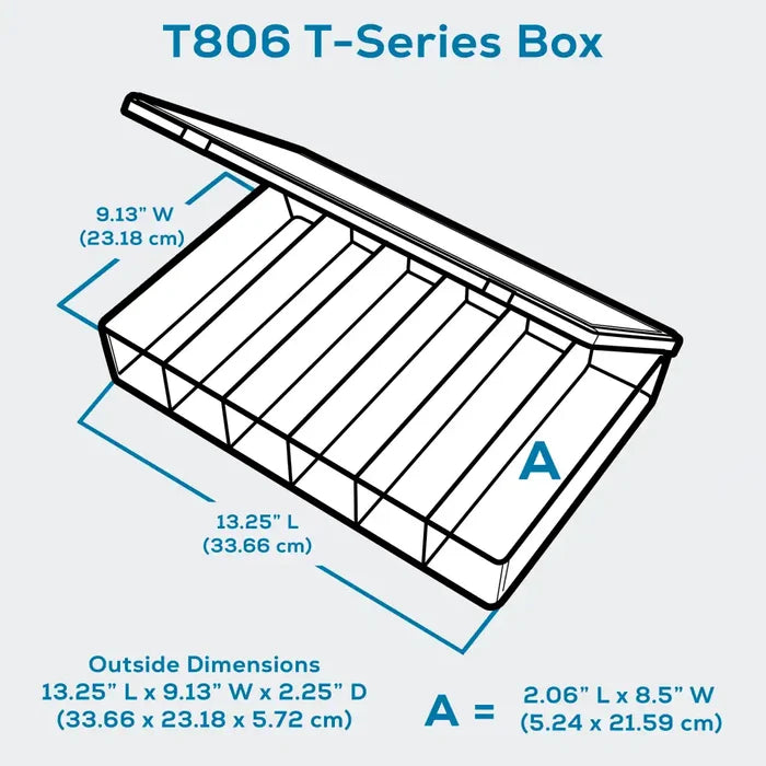 T-Series 6718TE (T806) Translucent 6 Compartment Box
