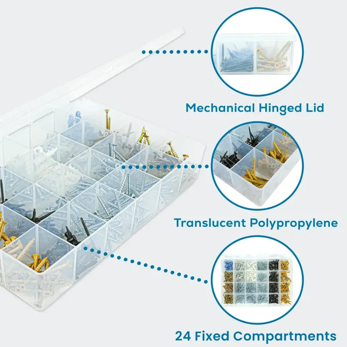 T-Series 6726TE (T824) Translucent 24 Compartment Box