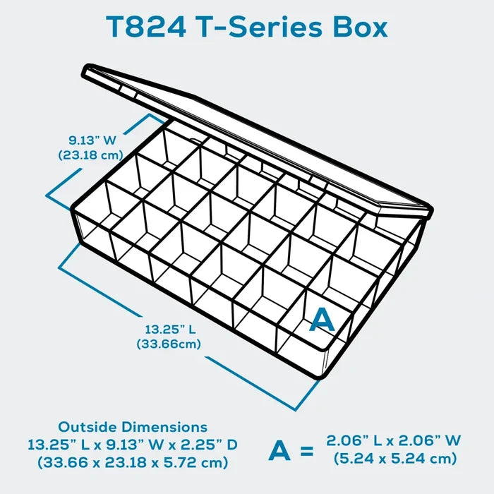 T-Series 6726TE (T824) Translucent 24 Compartment Box