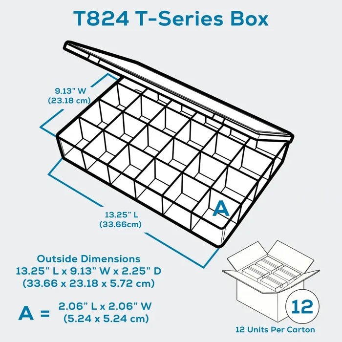 T-Series 6726TE (T824) Translucent 24 Compartment Box