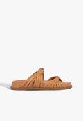 Tara Sporty Leather Sandal 5 Earth Clay Leather - Schutz Shoes