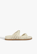 Tara Sporty Leather Sandal 5 Sugar White Leather - Schutz Shoes