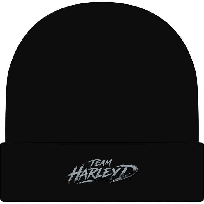 Team Harley D Cuff Beanie — Embroidered Logo Knit Hat
