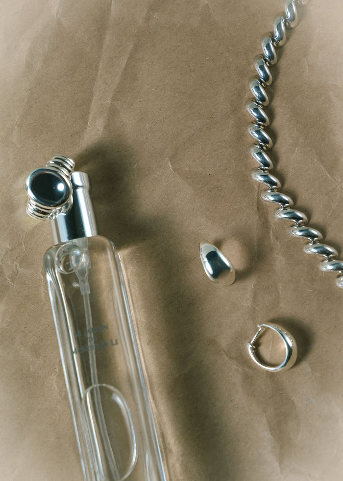 Teardrop Hoop Earrings Silver