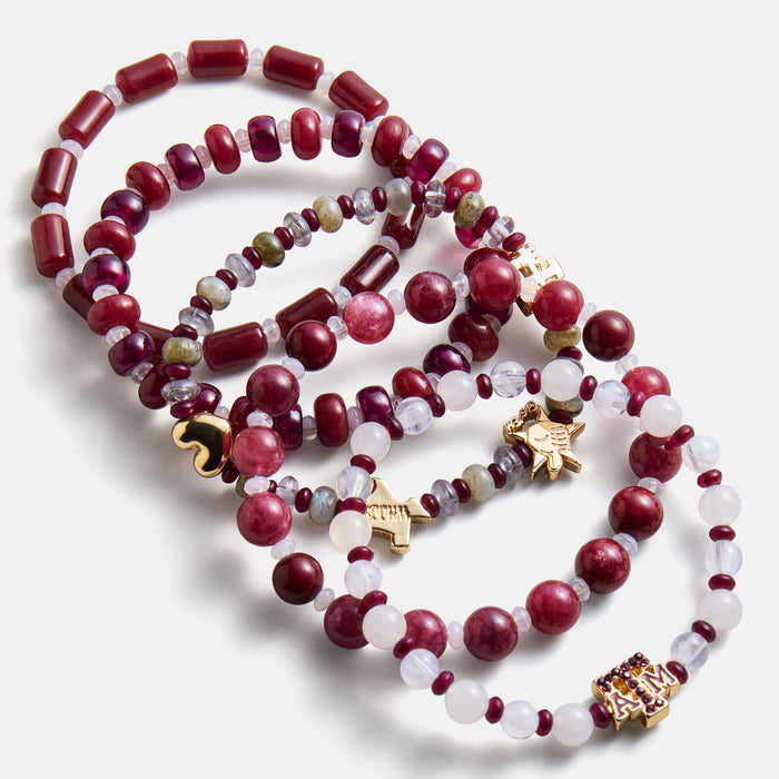 Texas A&M University Beaded Bracelet Set - Texas A&M University