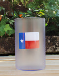 Clear Bentley  plastic tumbler with the Texas flag printed on its side. Made in USA, BPA Free