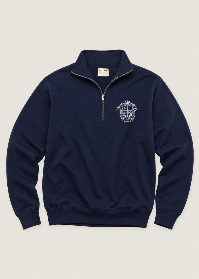 Kinn x Prince The Club Quarter-Zip Sweatshirt in Navy