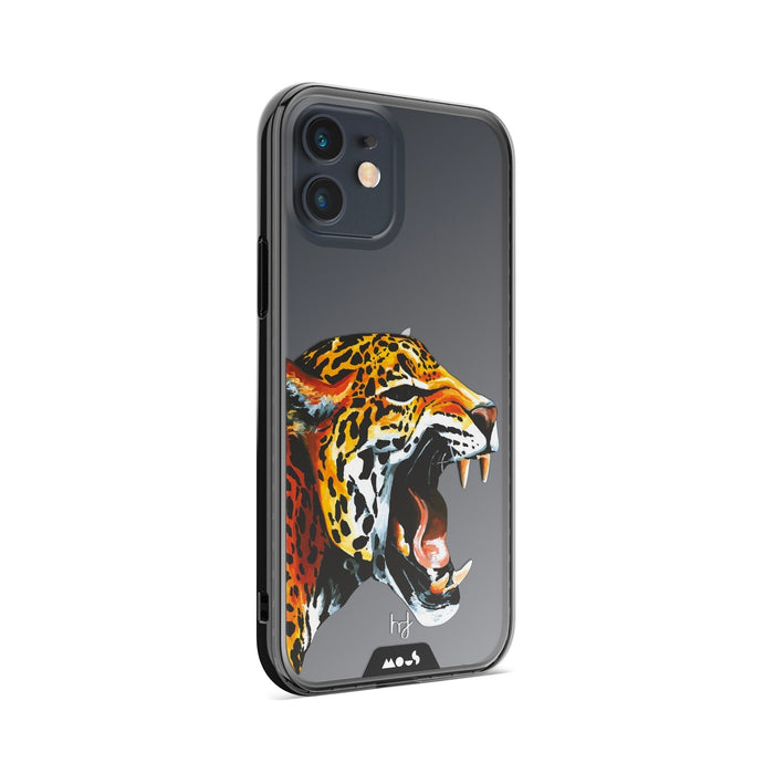 Clear Protective Phone Case Transparent Qi Wireless Charging Jaguar Cheetah Henry Fraser Design | iPhone 12,iPhone 12 mini