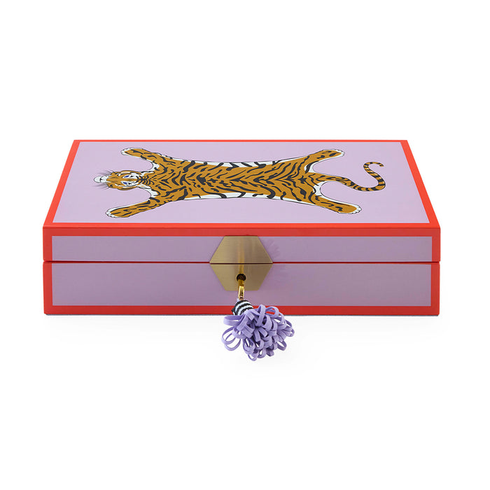 Tiger Lacquer Jewelry Box - front view