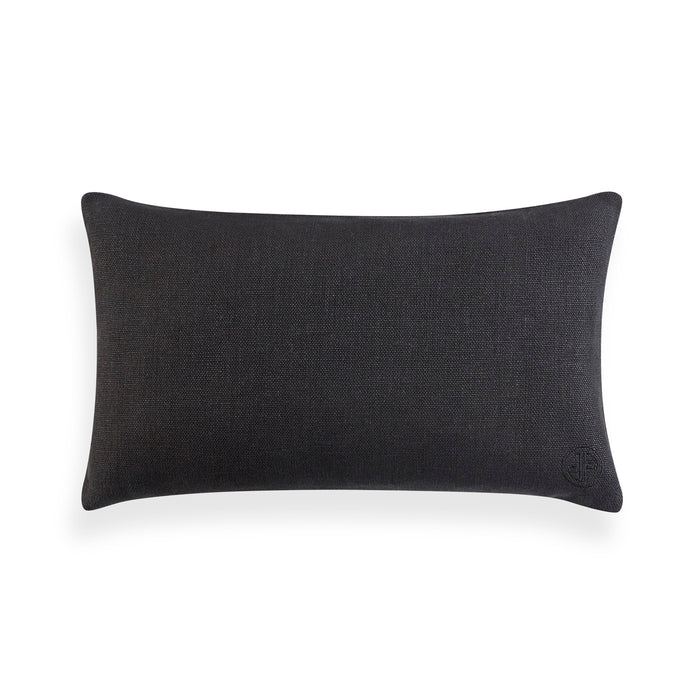toklas rectangle pillow black and white linen - back view