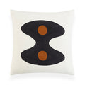 toklas square pillow black and white linen - front view