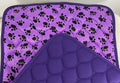 Purple FMS Dog Beds Tuff Pads with paw print velour design, soft and durable for comfortable dog resting.