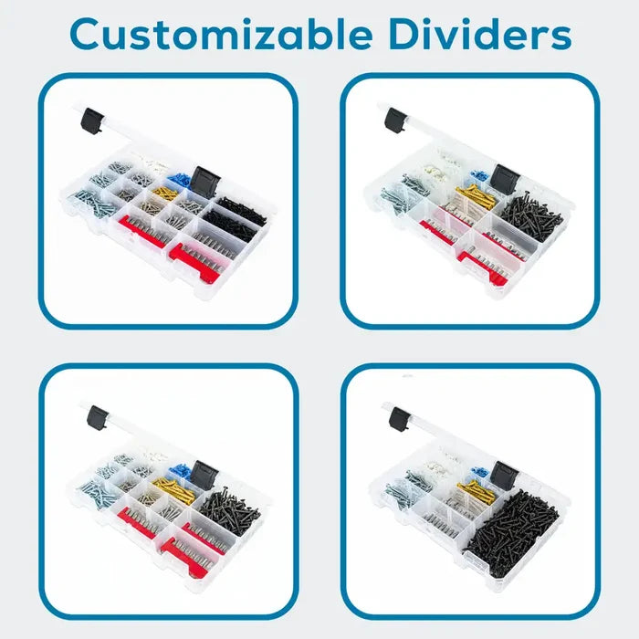 Tuff Tainer® Series 6744TE (T4004) Translucent 5 Compartment Box with Dividers