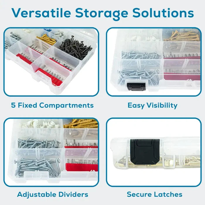 Tuff Tainer® Series 6744TE (T4004) Translucent 5 Compartment Box with Dividers