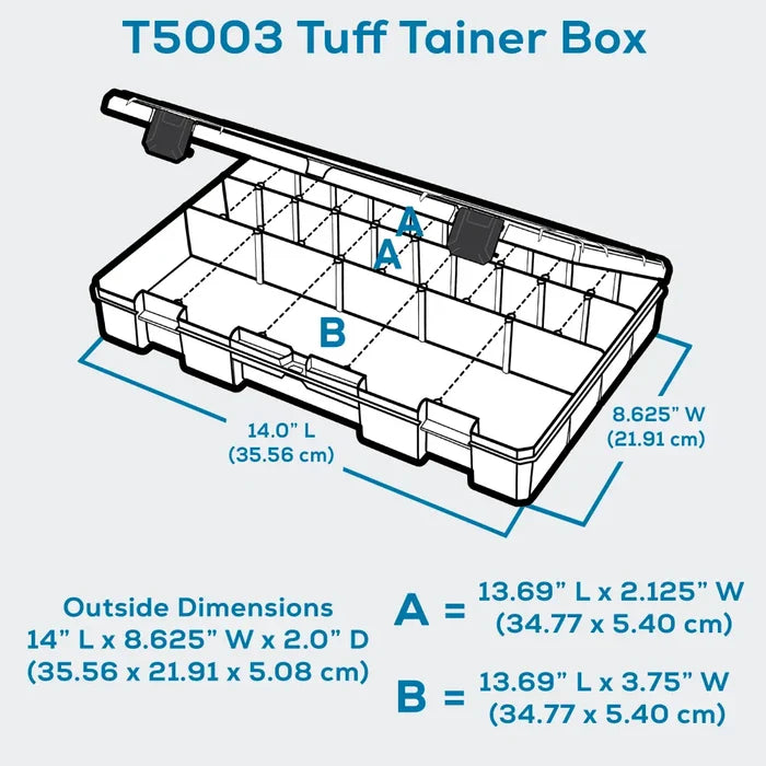 Tuff Tainer® Series 6753TE (T5003) Translucent 3 Compartment Box with Dividers