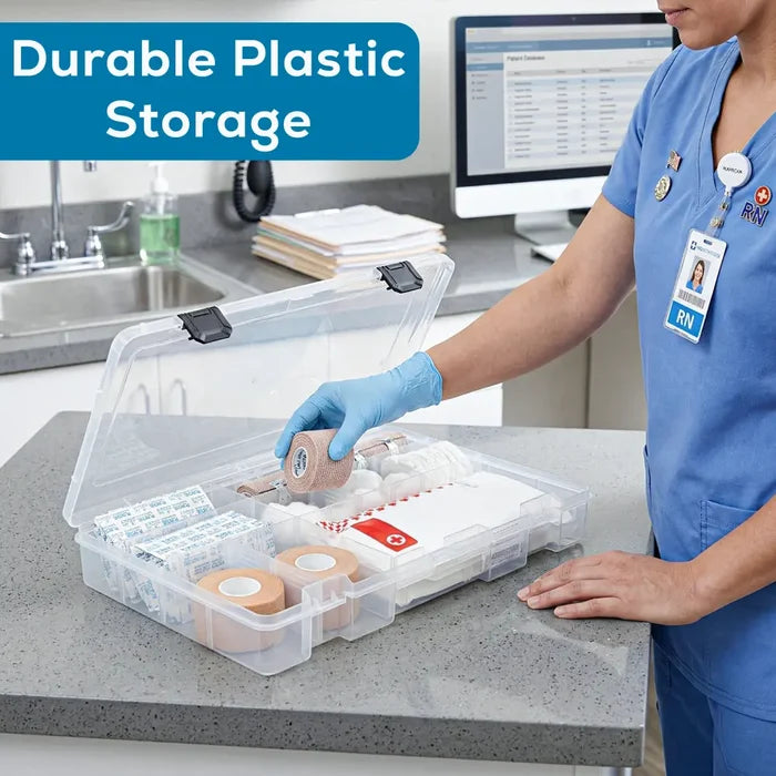 Tuff Tainer® Series 6753TE (T5003) Translucent 3 Compartment Box with Dividers