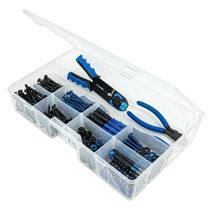 Tuff Tainer® Series 6773TE (T7003) Translucent 6 Compartment Box with Dividers