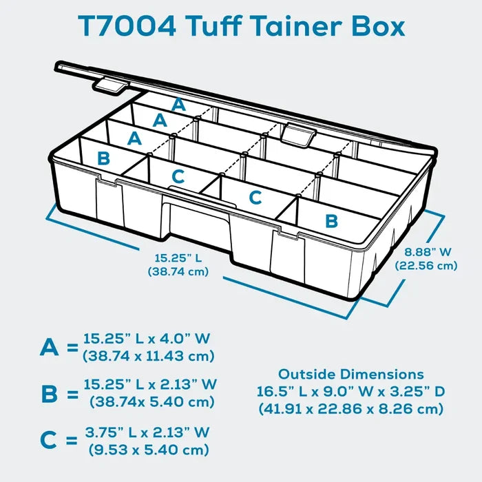 Tuff Tainer® Series 6774TE (T7004) Translucent 7 Compartment Box with Dividers