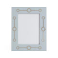 Decorative picture frame with geometric patterns on a white background