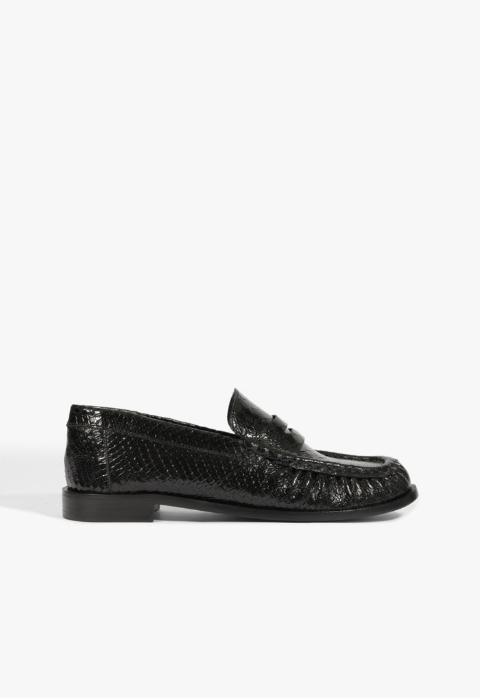 Tyche Flat 5 Black Snake - Schutz Shoes