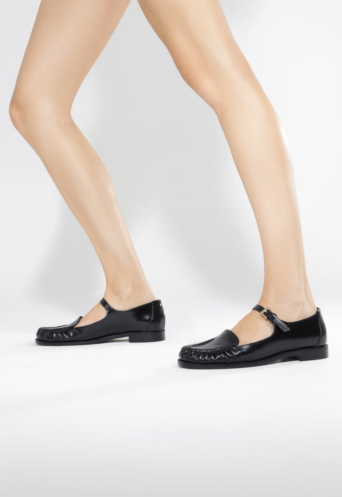 Tyla Buckle Leather Mary Jane Flat - Schutz Shoes