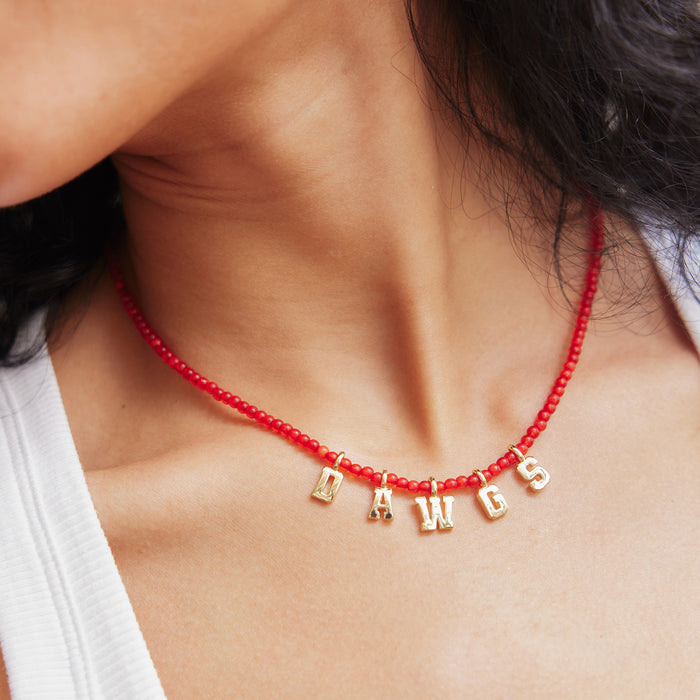 University of Georgia Delicate Beaded Necklace - University of Georgia
