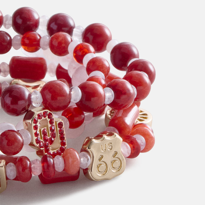 University of Oklahoma Beaded Bracelet Set - University of Oklahoma