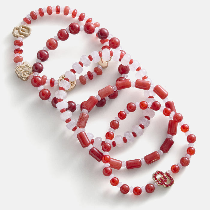 University of Oklahoma Beaded Bracelet Set - University of Oklahoma