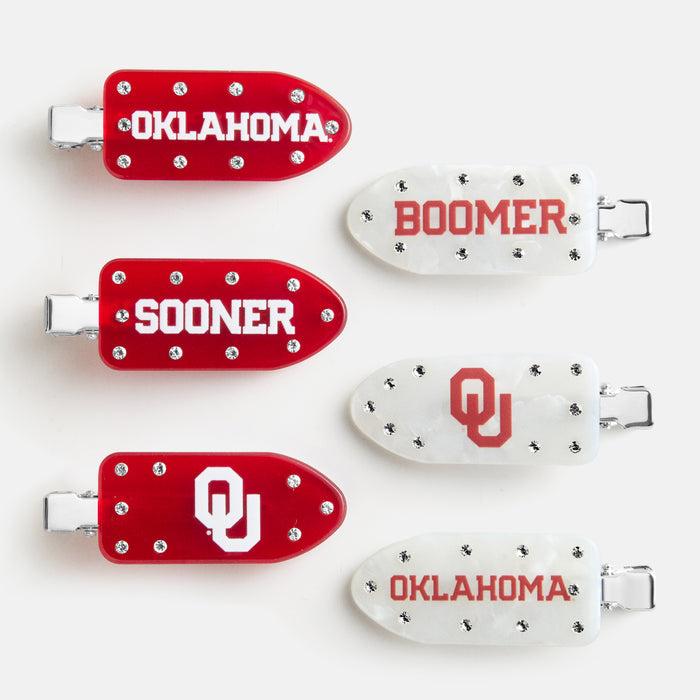 University of Oklahoma Creaseless Hair Clip Set - University of Oklahoma