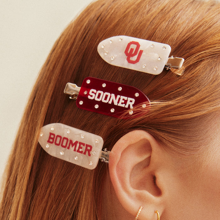 University of Oklahoma Creaseless Hair Clip Set - University of Oklahoma