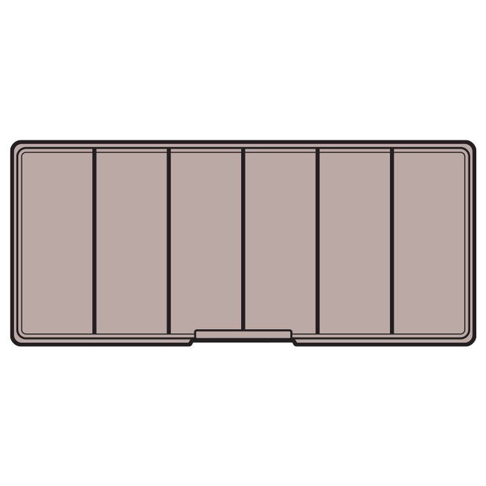6660VA (V506-2) V-Series Six Compartment Box, Taupe in Color – From Above View