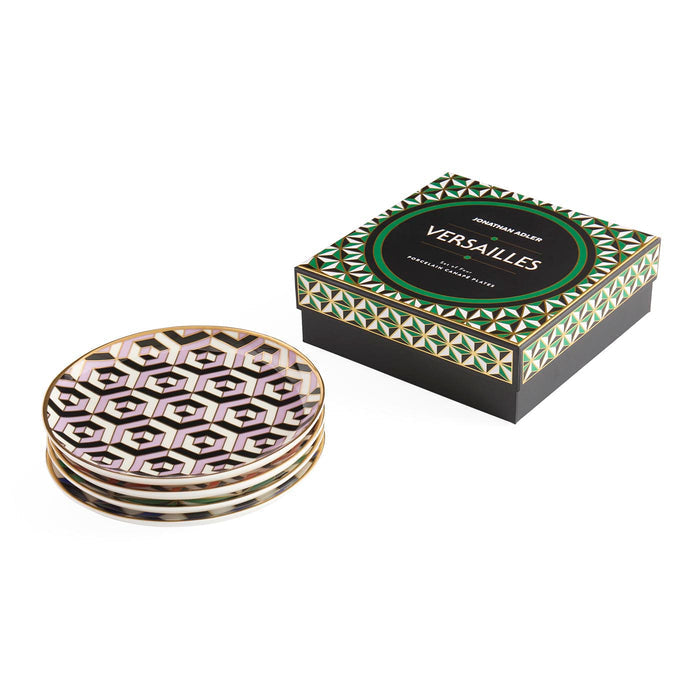 Set of Versailles coasters with a matching box on a white background