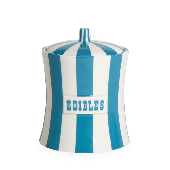 vice edibles canister porcelain blue white - front view