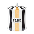 vice gilded peace canister porcelain black and gold - front view