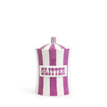vice glitter canister porcelain purple white - front view