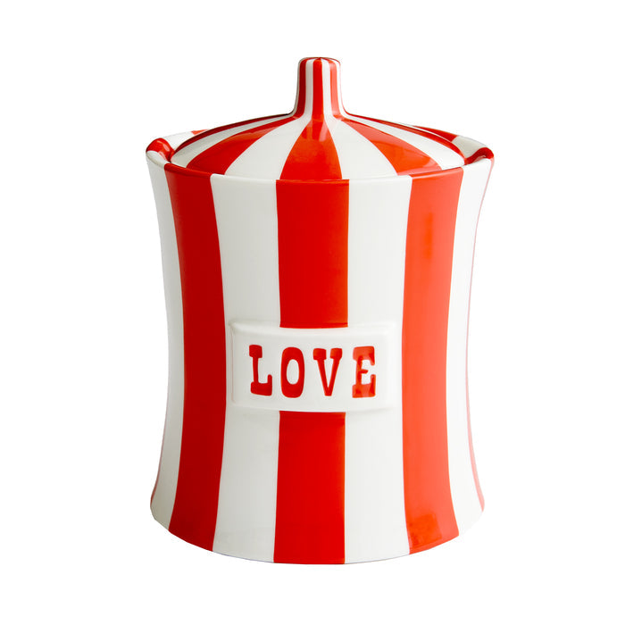 vice peace and love canister for breast cancer research foundation donation - front view