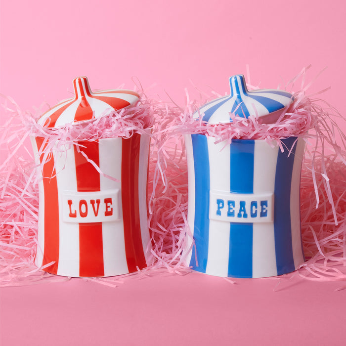 vice peace and love canister for breast cancer research foundation donation - styled view 2