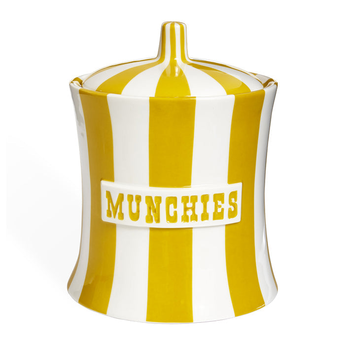 vice canister munchies porcelain black white - front view