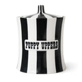 vice puppy uppers canister porcelain black white - front view