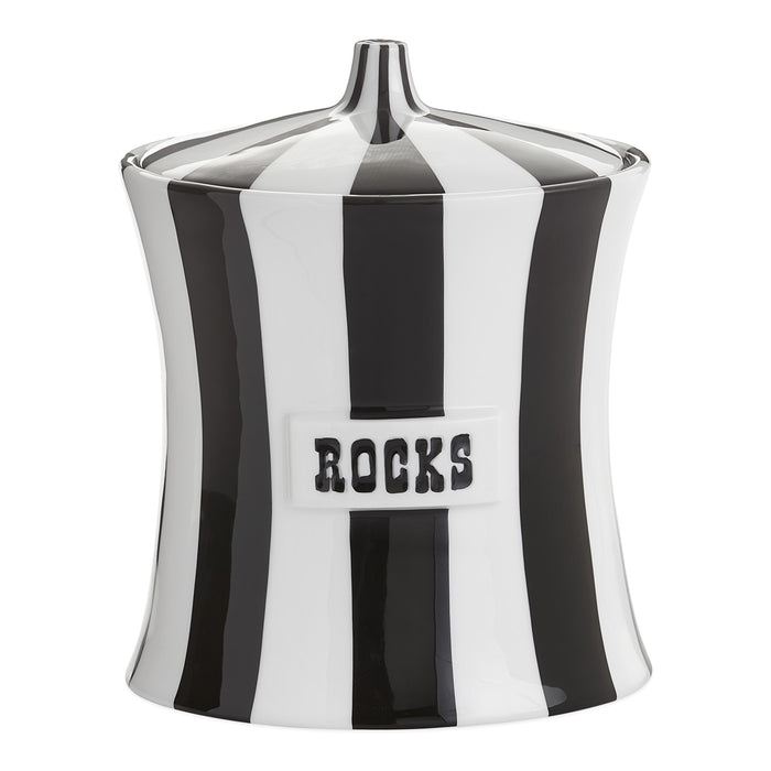 vice ice bucket porcelain black and white - front view