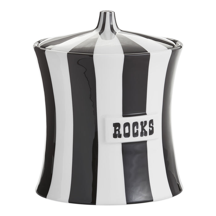 vice ice bucket porcelain black and white - angle view