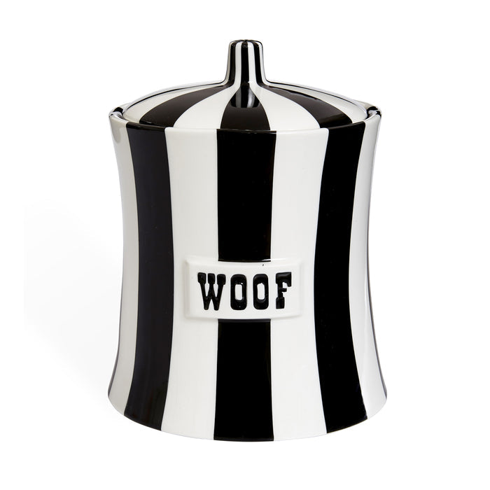 vice canister woof porcelain black white - front view